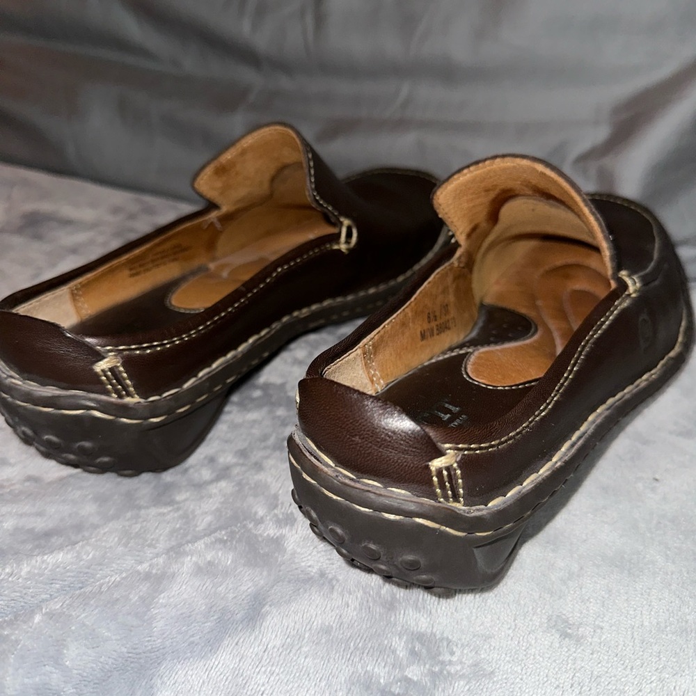 Born Brown Leather Clogs Size 6.5 - Picture 6 of 9
